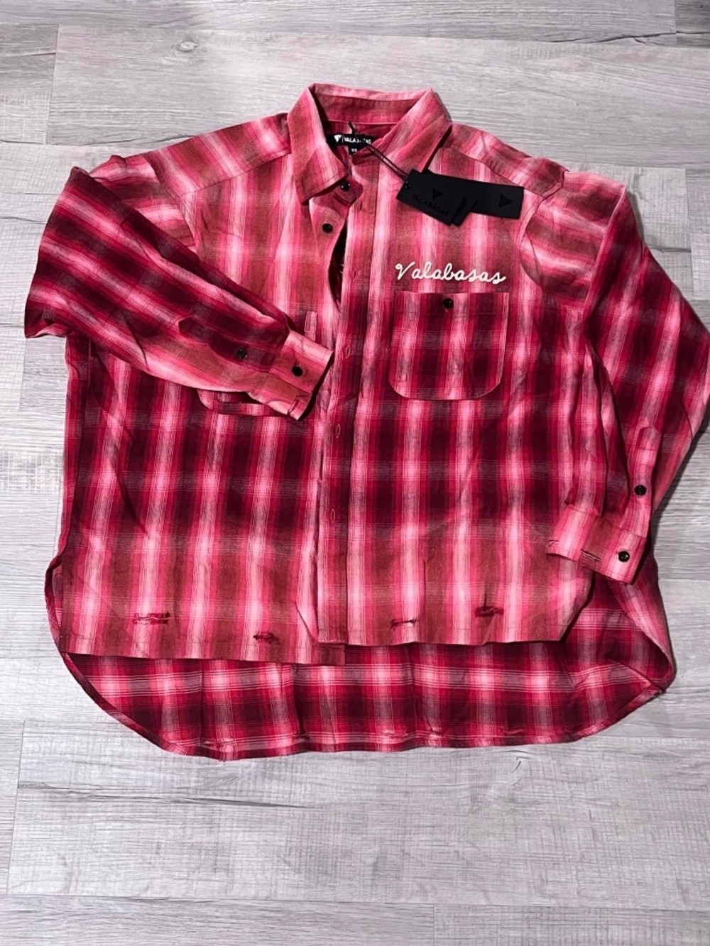OVERSIZED PINK VALABASAS FLANNEL NEW